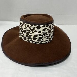 Vtg Sonni San Francisco Ladies Homburg Style Brown Wool Felt Hat